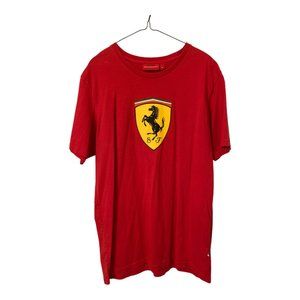 Men's Size XL Red Ferrari Short Sleeve T-Shirt In Very Good Condition